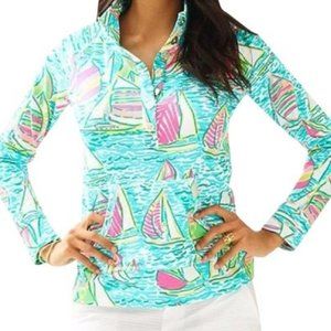 Lilly Pulitzer Popover Sweatshirt- Blue Captain